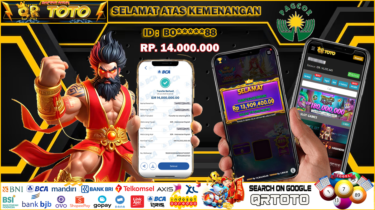 QRTOTO Jackpot Slot Rp 14.000.000 ~ LUNAS