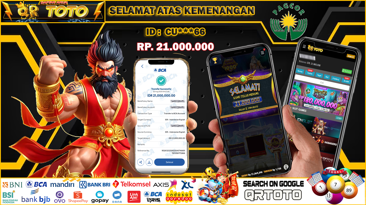 QRTOTO Jackpot Slot Rp 21.000.000 ~ LUNAS
