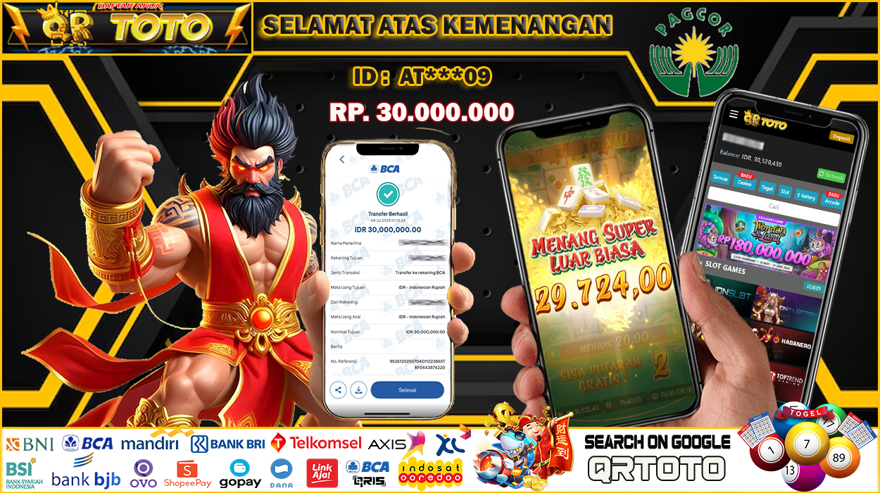QRTOTO Jackpot Slot Rp 30.000.000 ~ LUNAS