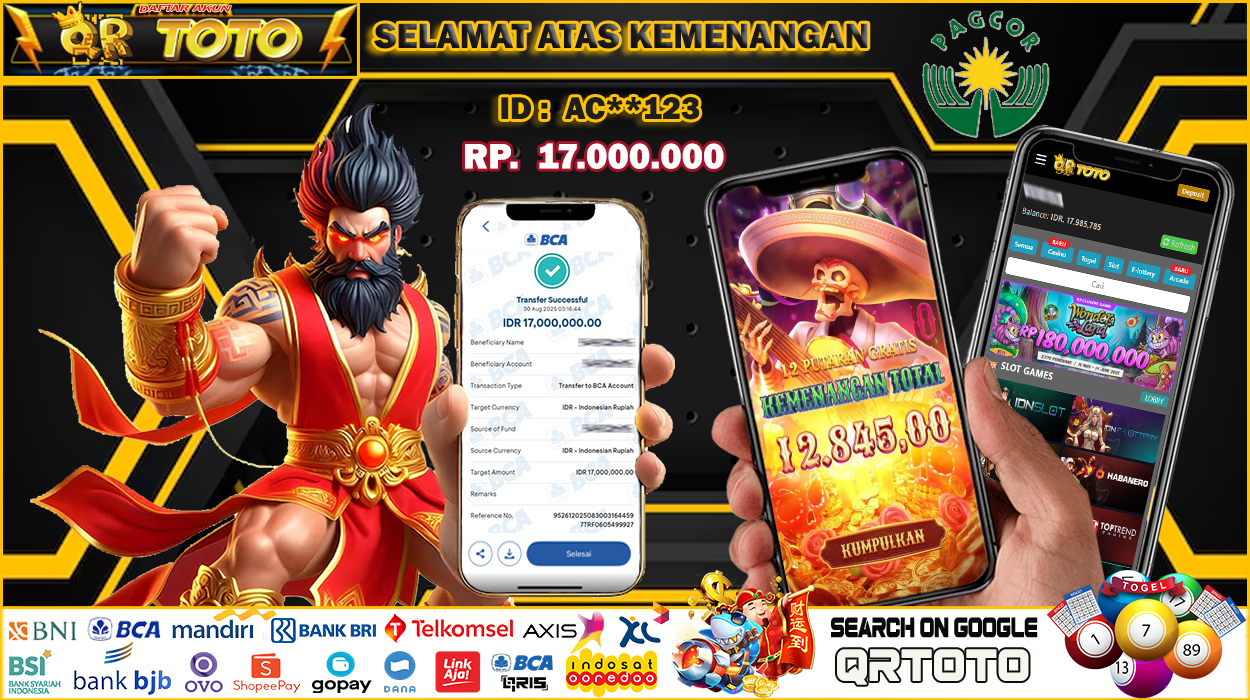 QRTOTO Jackpot Slot Rp 17.000.000 ~ LUNAS