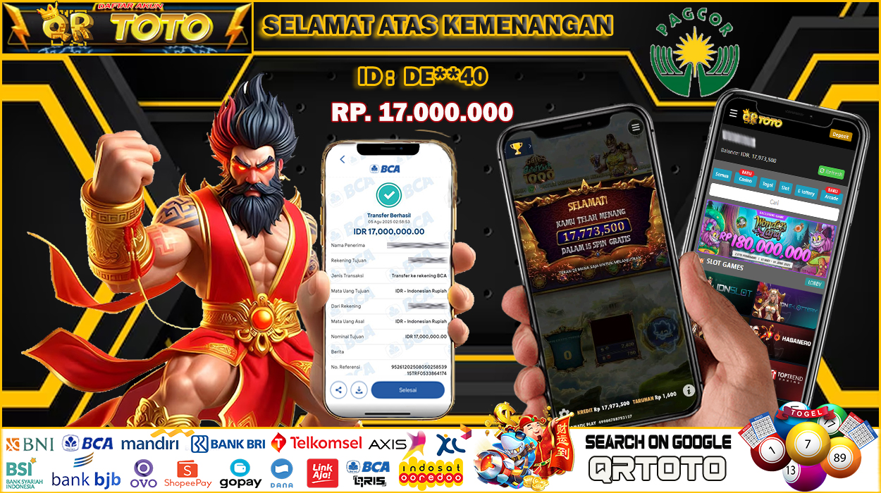QRTOTO Jackpot Slot Rp 17.000.000 ~ LUNAS