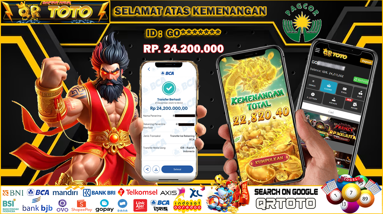 QRTOTO Jackpot Slot Rp 24.200.000 ~ LUNAS