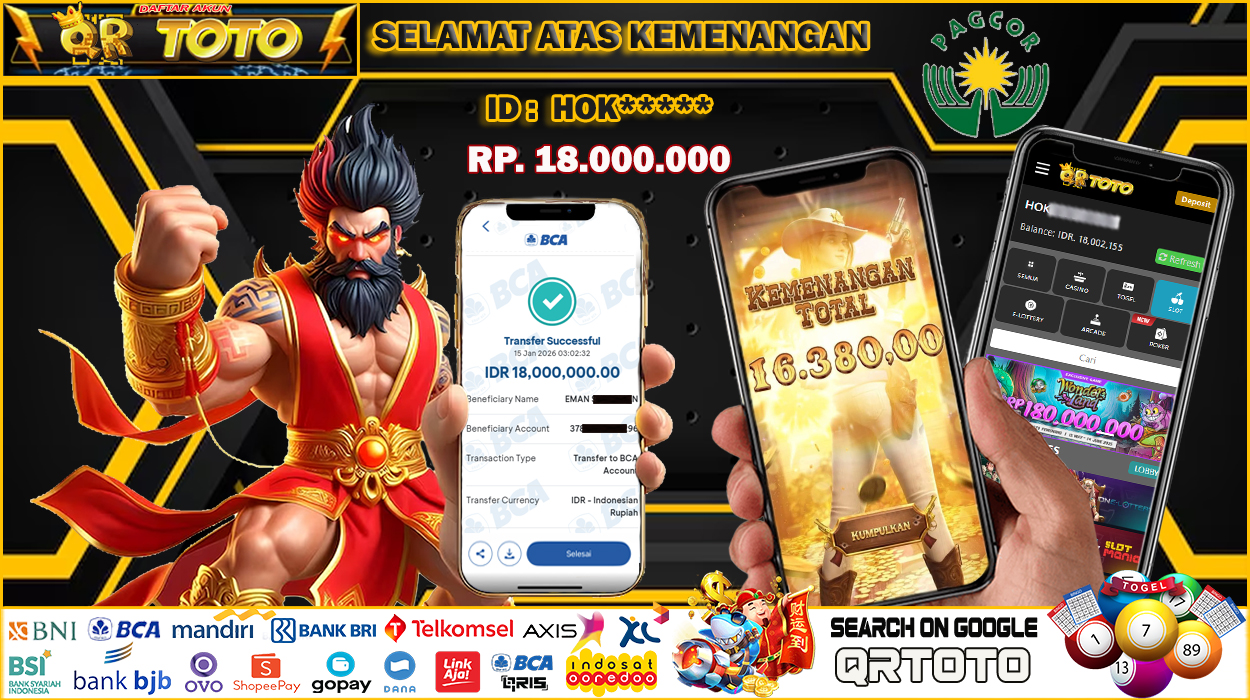 QRTOTO Jackpot Slot Rp 18.000.000 ~ LUNAS