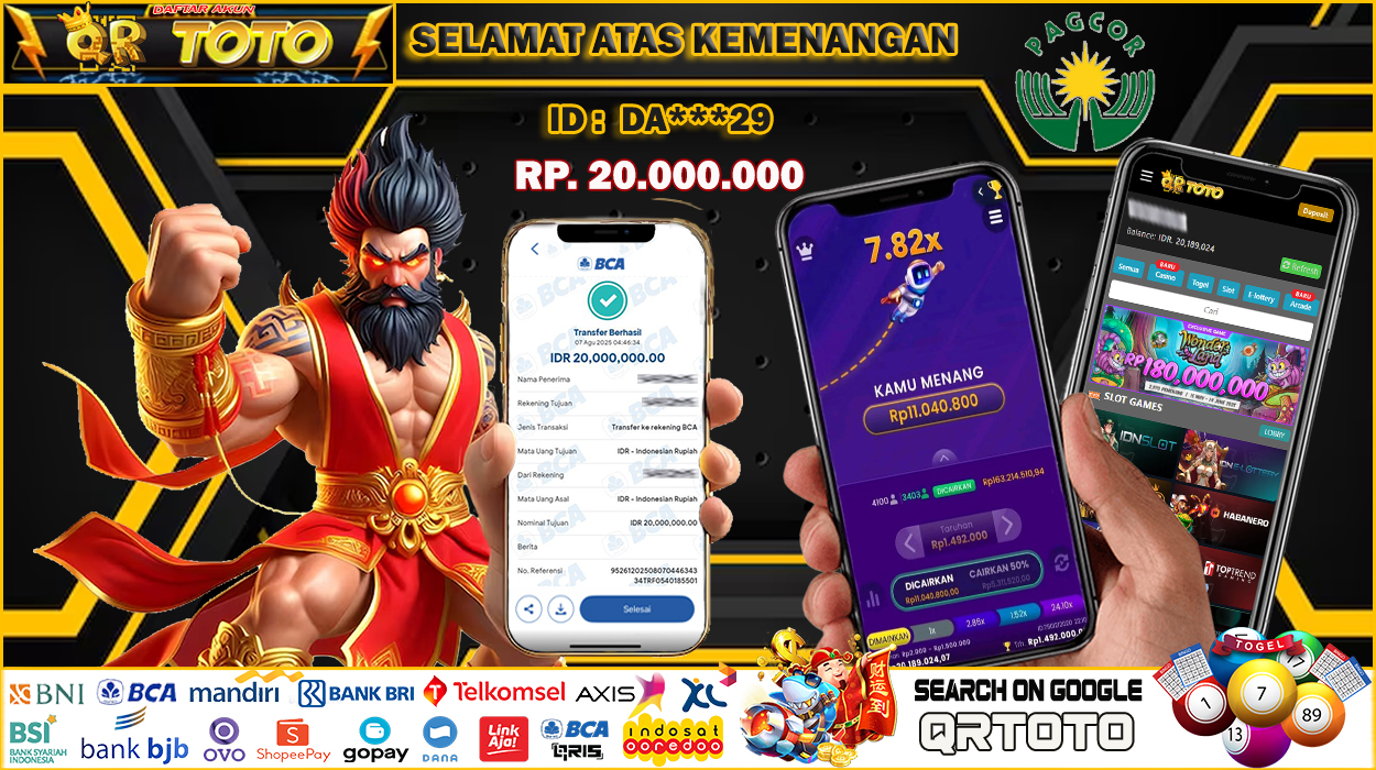 QRTOTO Jackpot Slot Rp 20.000.000 ~ LUNAS