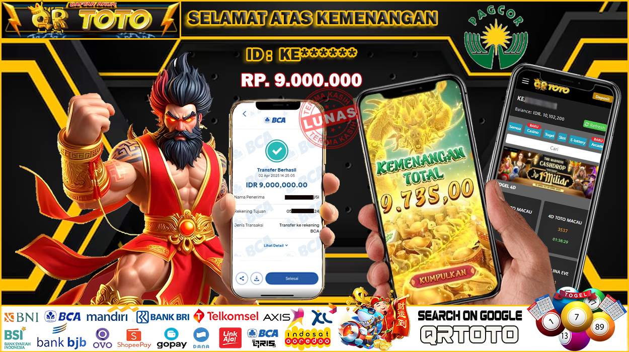 QRTOTO Jackpot Slot Rp 9.000.000 ~ LUNAS