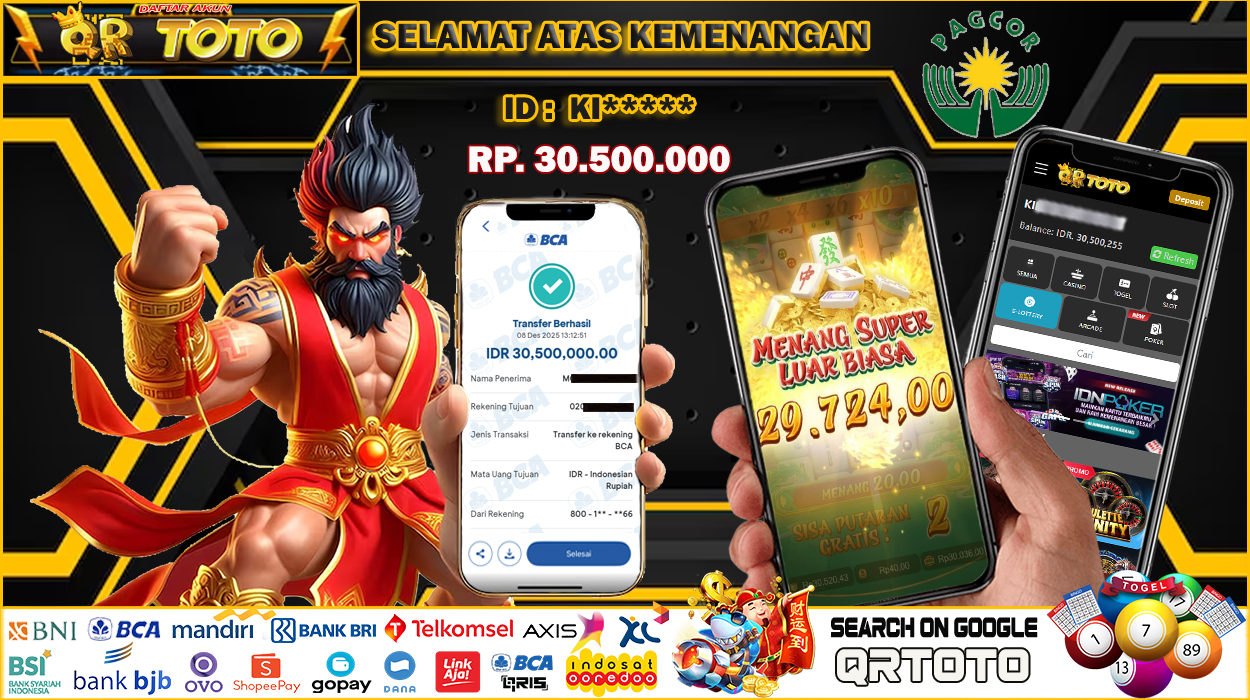 QRTOTO Jackpot Slot Rp 30.500.000 ~ LUNAS