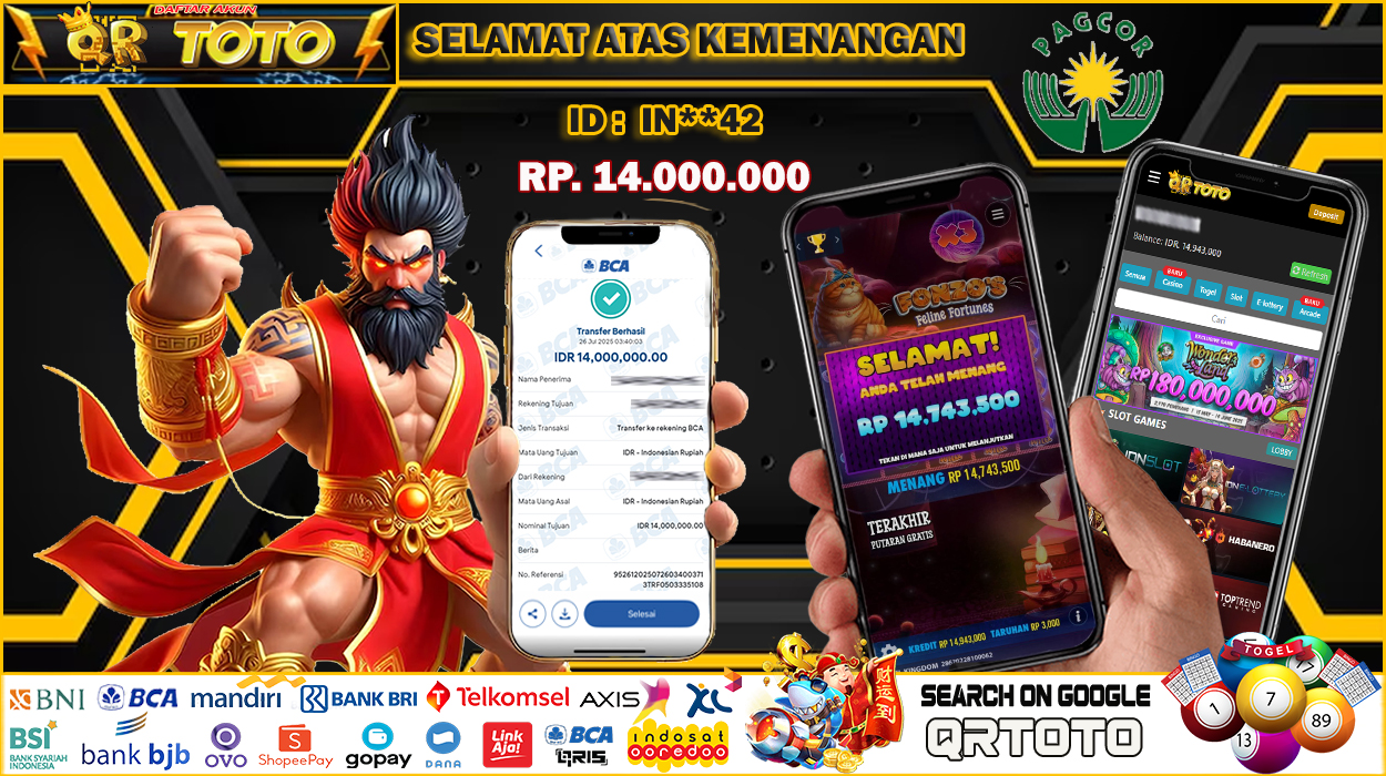 QRTOTO Jackpot Slot Rp 14.000.000 ~ LUNAS