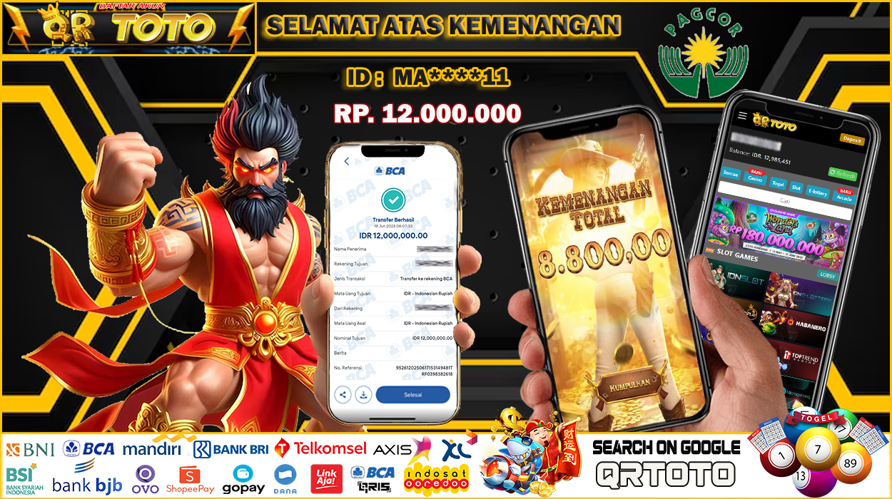 QRTOTO Jackpot Slot Rp 12.000.000 ~ LUNAS