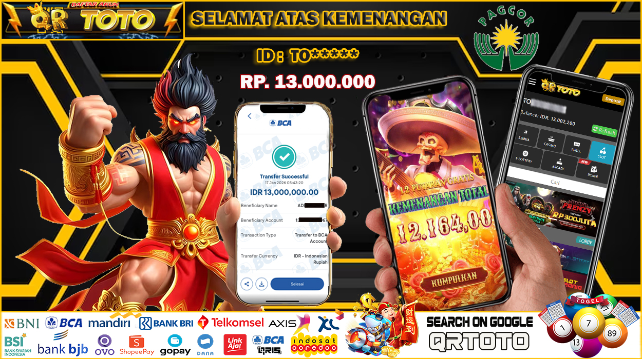 QRTOTO Jackpot Slot Rp 13.000.000 ~ LUNAS
