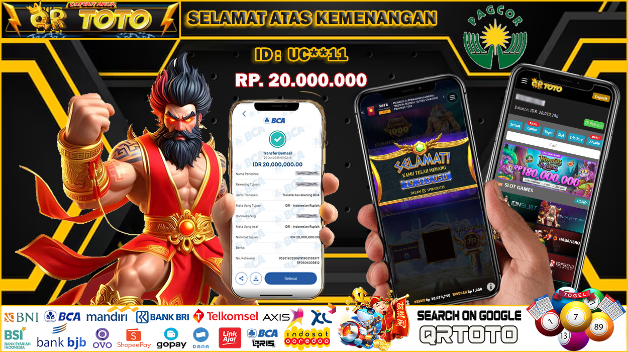 QRTOTO Jackpot Slot Rp 20,000.000 ~ LUNAS