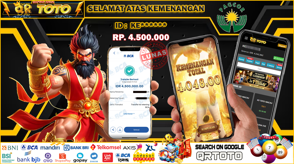 QRTOTO Jackpot Slot Rp 4.500.000 ~ LUNAS