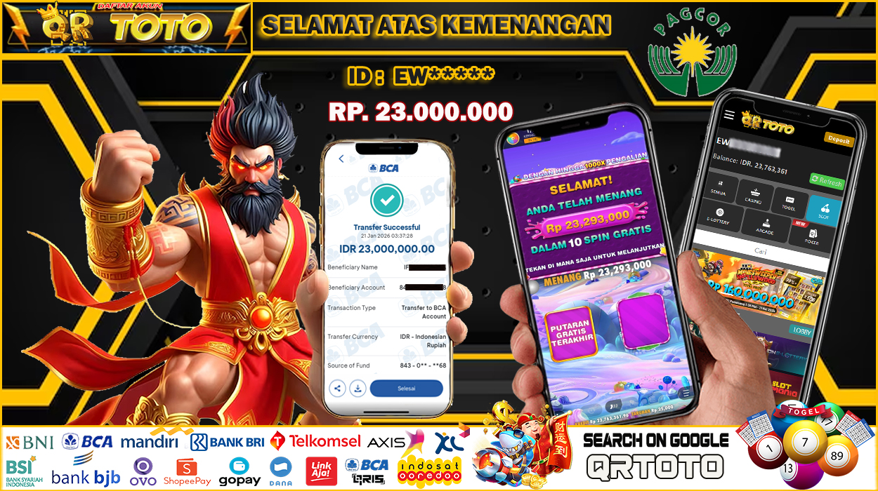 QRTOTO Jackpot Slot Rp 23.000.000 ~ LUNAS