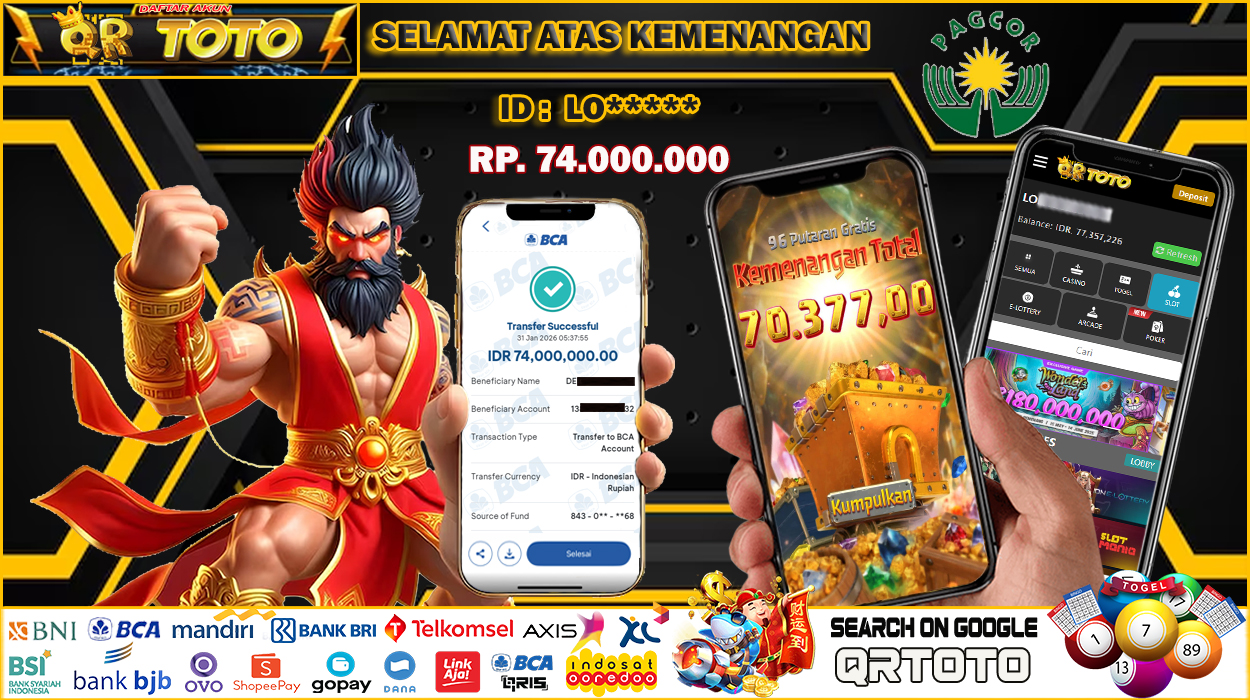 QRTOTO Jackpot Slot Rp 74.000.000 ~ LUNAS
