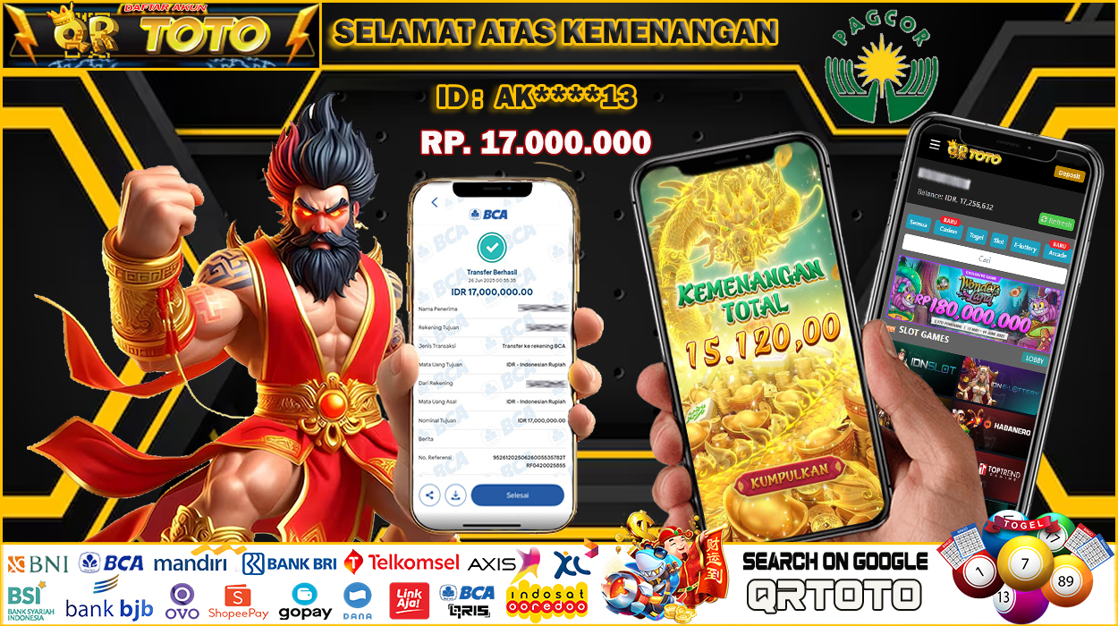 QRTOTO Jackpot Slot Rp 17.000.000 ~ LUNAS