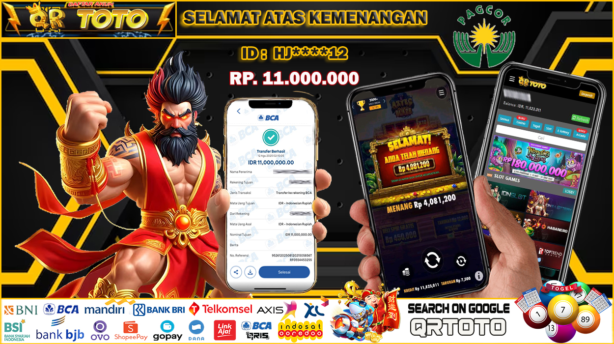 QRTOTO Jackpot Slot Rp 11.000.000 ~ LUNAS