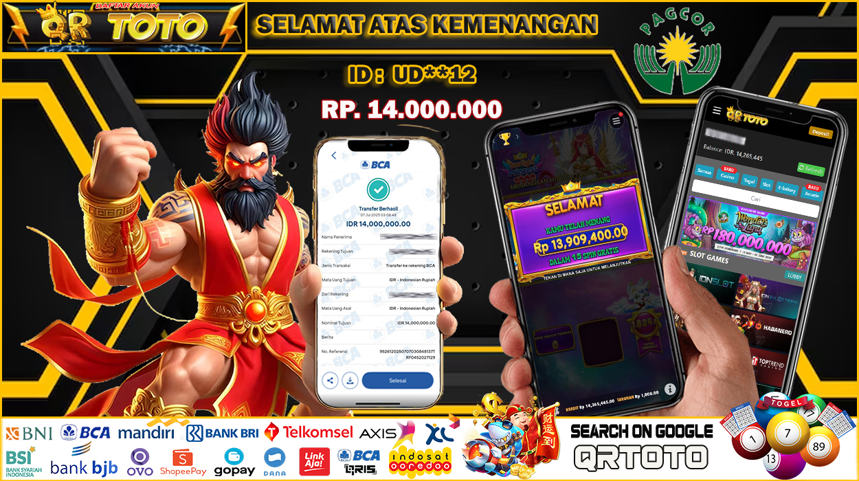 QRTOTO Jackpot Slot Rp 14.000.000 ~ LUNAS
