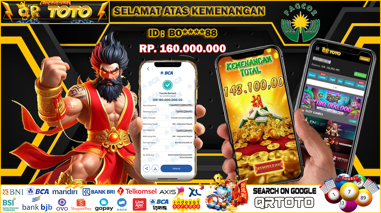 QRTOTO Jackpot Slot Rp 160.000.000 ~ LUNAS
