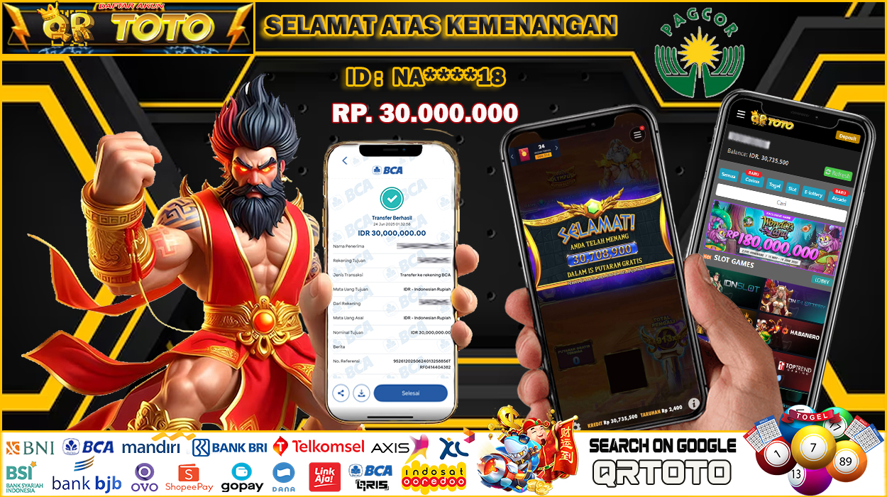 QRTOTO Jackpot Slot Rp 30.000.000 ~ LUNAS