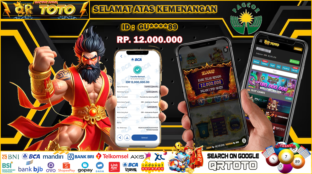 QRTOTO Jackpot Slot Rp 12.000.000 ~ LUNAS
