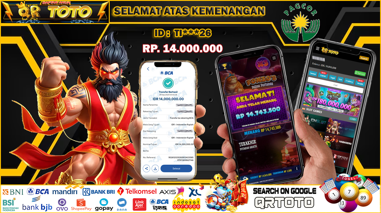 QRTOTO Jackpot Slot Rp 14.000.000 ~ LUNAS