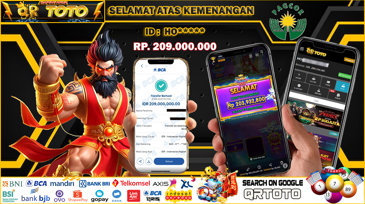 QRTOTO Jackpot Slot Rp 209.000.000 ~ LUNAS
