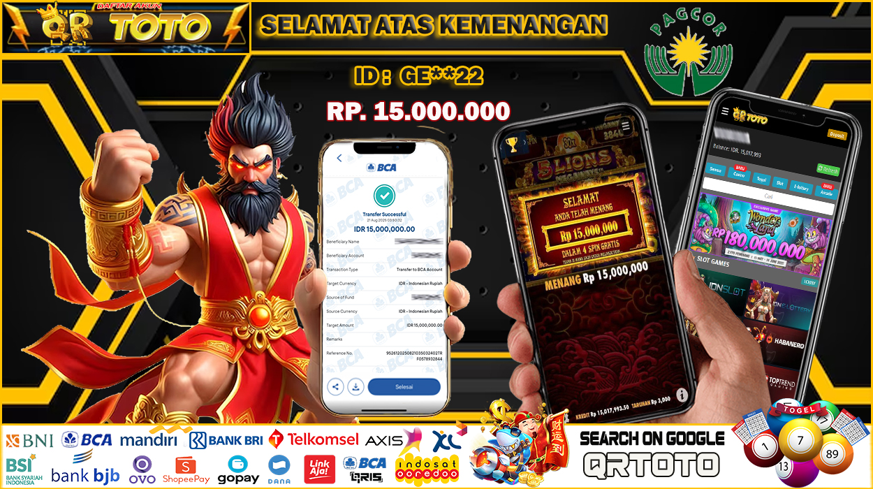 QRTOTO Jackpot Slot Rp 15.000.000 ~ LUNAS
