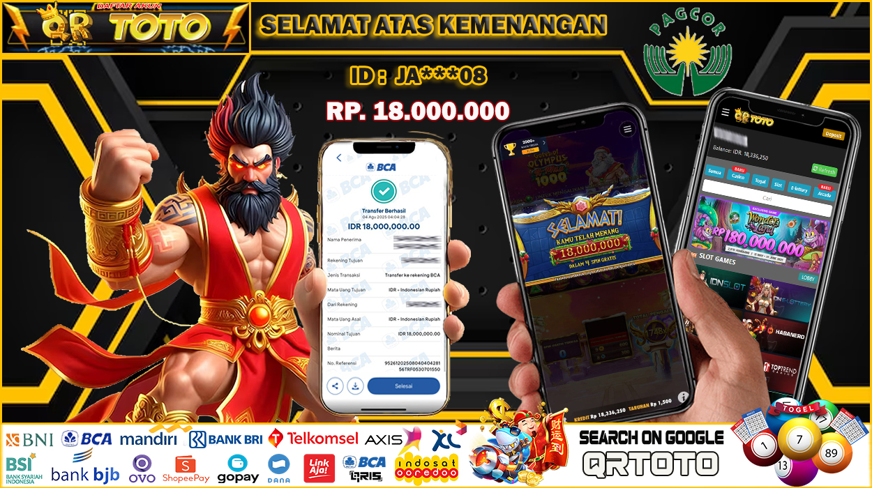 QRTOTO Jackpot Slot Rp 18.000.000 ~ LUNAS