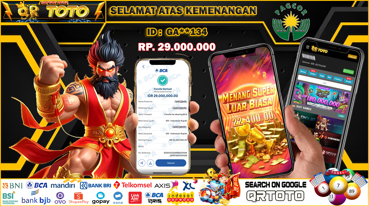 QRTOTO Jackpot Slot Rp 29.000.000 ~ LUNAS