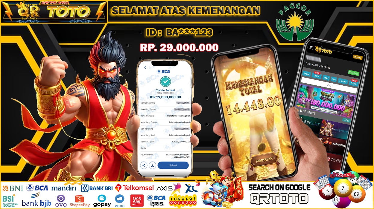 QRTOTO Jackpot Slot Rp 29.000.000 ~ LUNAS
