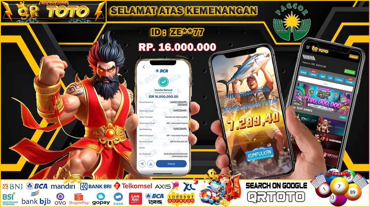 QRTOTO Jackpot Slot Rp 16.000.000 ~ LUNAS