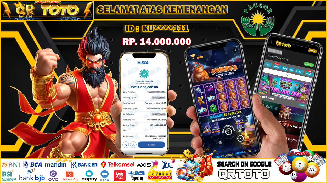QRTOTO Jackpot Slot Rp 14.000.000 ~ LUNAS