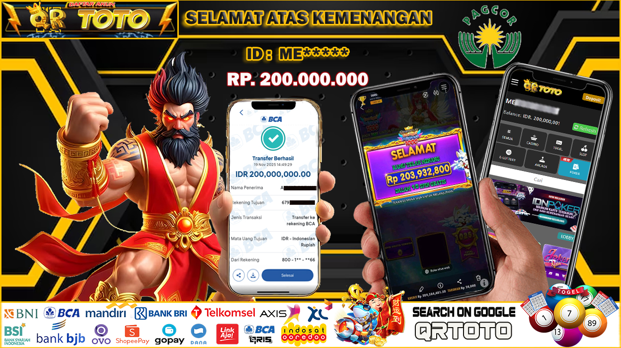 QRTOTO Jackpot Slot Rp 200.000.000 ~ LUNAS