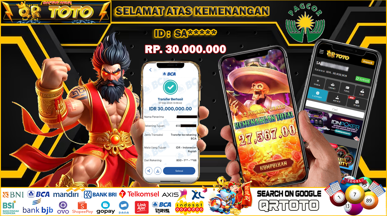 QRTOTO Jackpot Slot Rp 30.000.000 ~ LUNAS