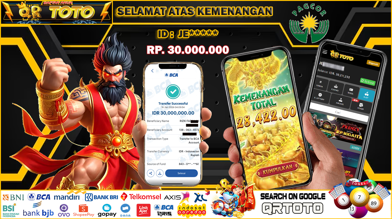 QRTOTO Jackpot Slot Rp 30.000.000 ~ LUNAS