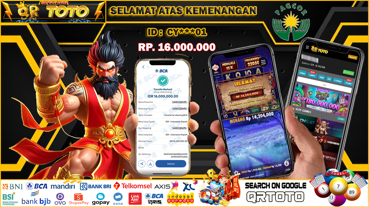 QRTOTO Jackpot Slot Rp 16.000.000 ~ LUNAS