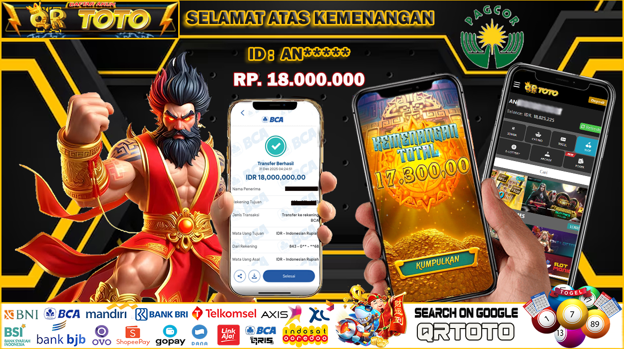 QRTOTO Jackpot Slot Rp 18.000.000 ~ LUNAS