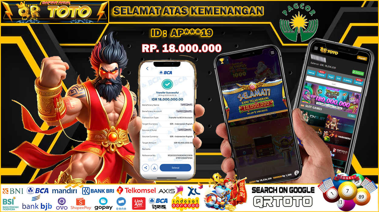 QRTOTO Jackpot Slot Rp 18.000.000 ~ LUNAS
