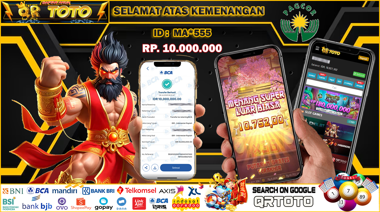QRTOTO Jackpot Slot Rp 10.000.000 ~ LUNAS