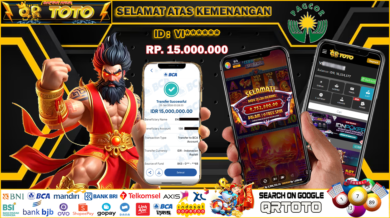QRTOTO Jackpot Slot Rp 15.000.000 ~ LUNAS