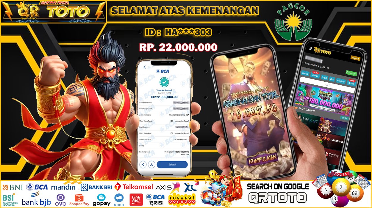 QRTOTO Jackpot Slot Rp 22.000.000 ~ LUNAS