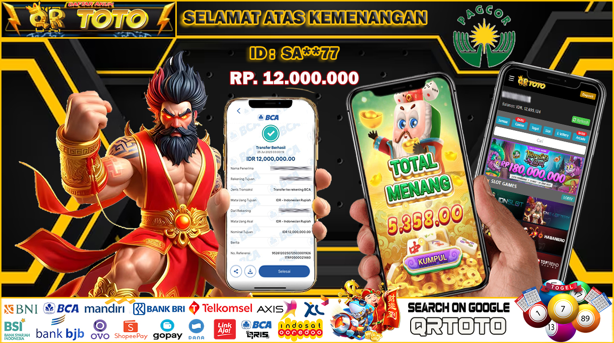 QRTOTO Jackpot Slot Rp 12.000.000 ~ LUNAS