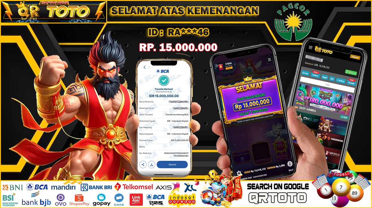 QRTOTO Jackpot Slot Rp 15.000.000 ~ LUNAS